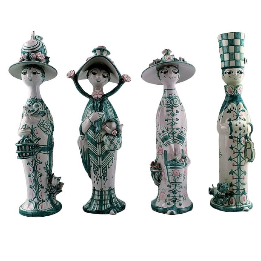 Bjorn Wiinblad 'The Four Seasons, ' Four Rare Season Figures in Pottery