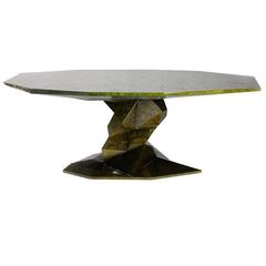 European Modern Varnished Mahogany Faceted Bonsai Dining Table by Boca Do Lobo