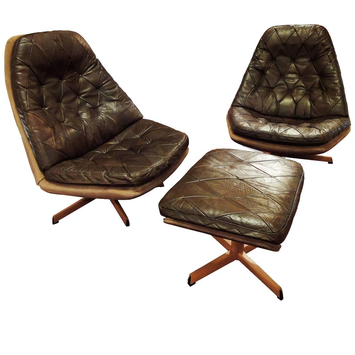 Pair of Swivel Chairs by Madsen & Schubel