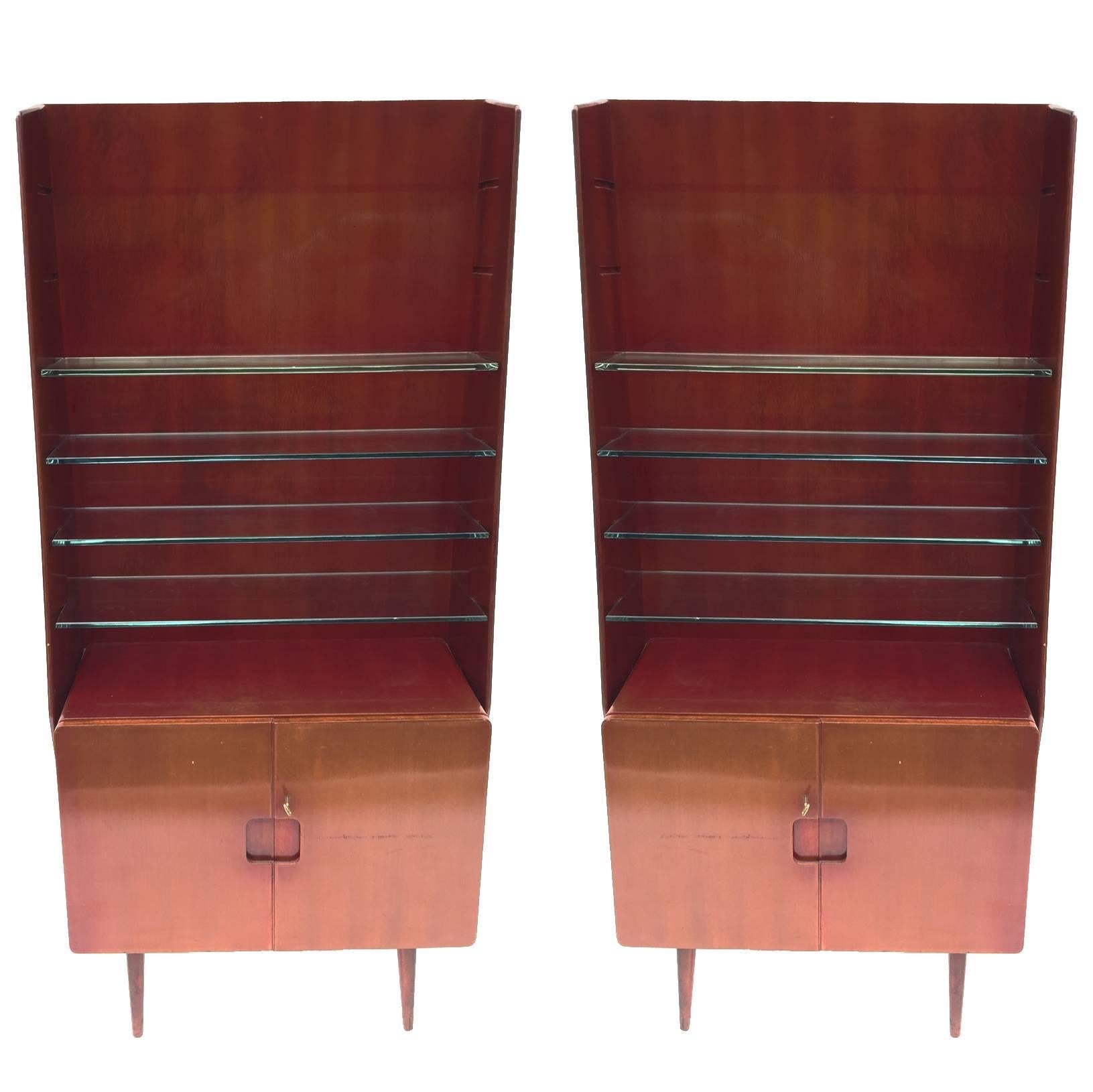 Bookcase Display Cabinet 1950s Italian by Vittorio Valabrega For Sale