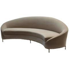 European Modern Velvet and Bronze Vamp Curvilinear Lounge by Koket 2