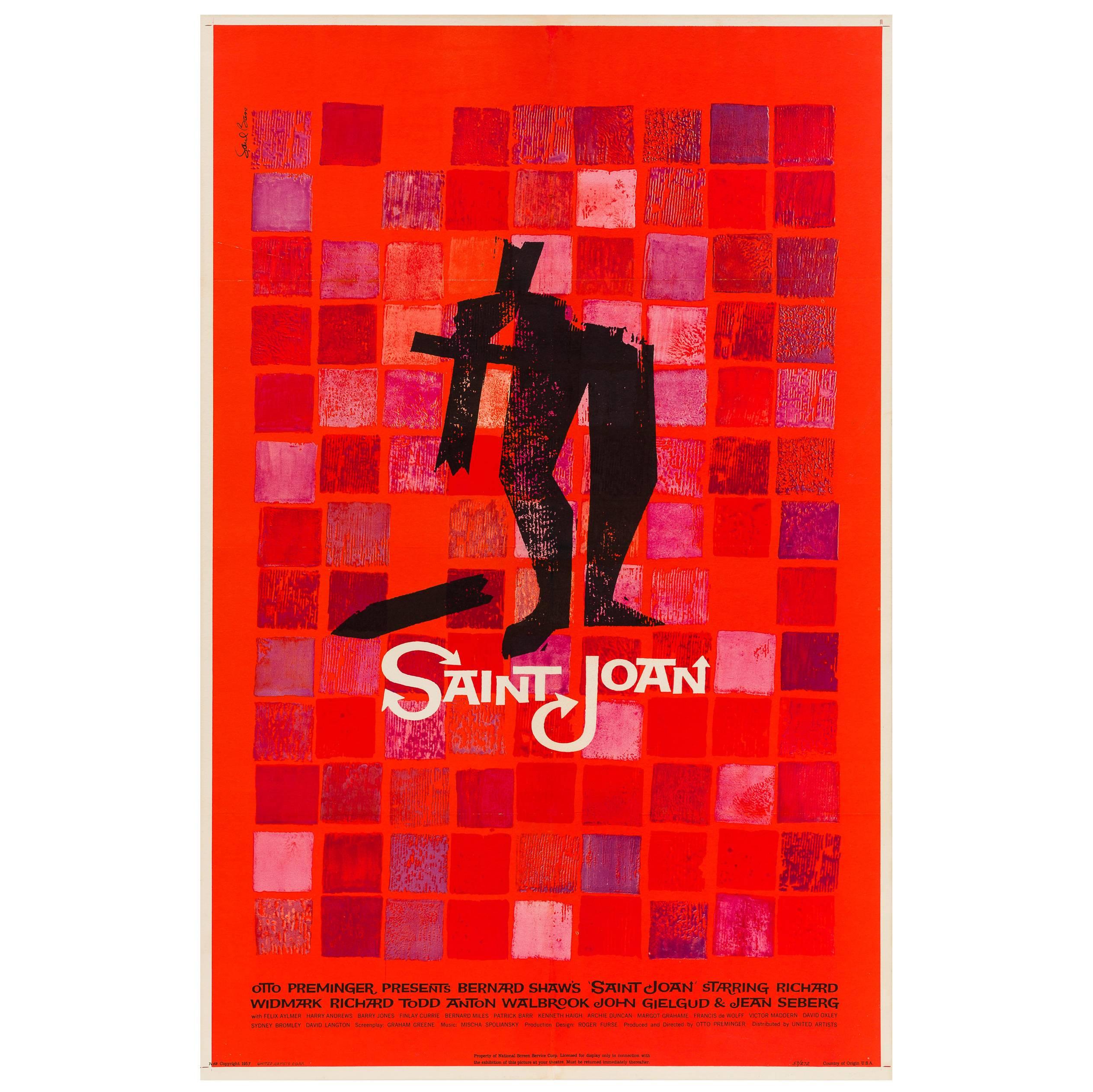 Saint Joan Original American Film Poster, Saul Bass, 1957