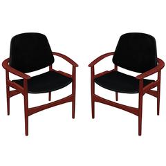 Pair of Armchairs in Teak by Arne Hovmand Olsen for Jutex 5