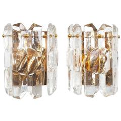 Beautiful J.T. Kalmar Gold Glass Sconces 7