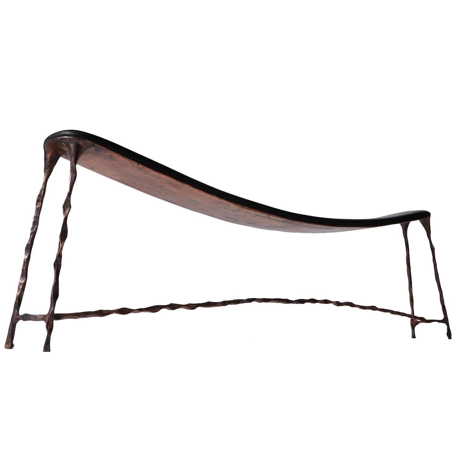 Large Bended Copper Bench by Valentin Loellmann