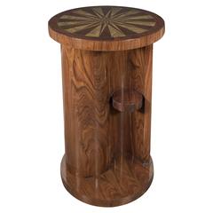 Art Deco Inlaid Starburst Occasional Table in Walnut with Olive Wood Detailing 6