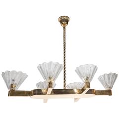 Elegant 1940s Handblown Murano Glass Chandelier by Barovier & Toso 6