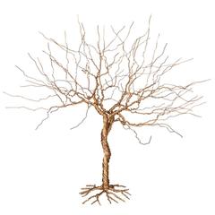 Gold Steel Wire Tree Sculpture