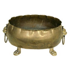 French Mid-19th Century Late Neoclassical Brass Footed Jardiniere