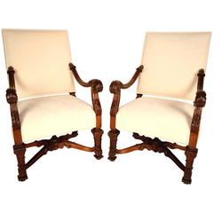 Pair of 19th Century French Carved Wood Chairs 9