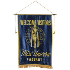 Miss Universe Pageant Welcome Banner, All Original circa 1952, Long Beach CA 11