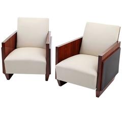 Art Deco Lounge Chairs in the Style of Sornay, France, 1940s 8
