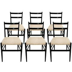 Set of Six Chairs Leggera Designed by Gio Ponti