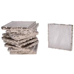 Group of Clear Rock Crystal Quartz Coasters