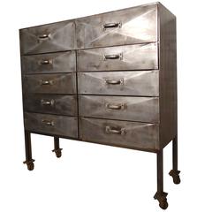 Unique Industrial Ten-Drawer Metal Cabinet 10