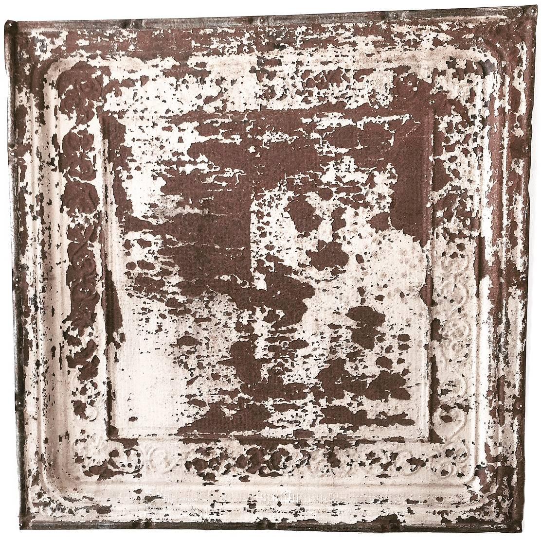 Antique 19th Century Ceiling Pressed Tin Roof Tile
