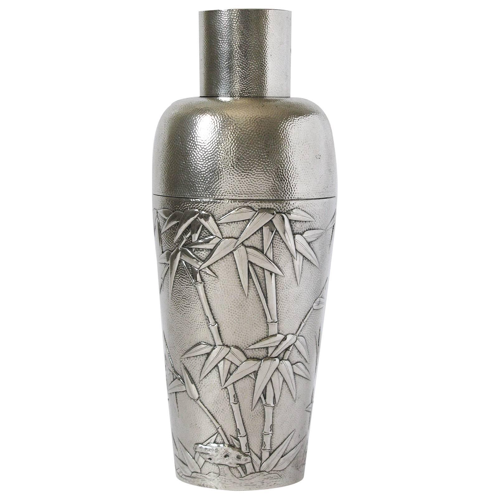 Chinese Export Silver Cocktail Shaker by Hung Chong For Sale