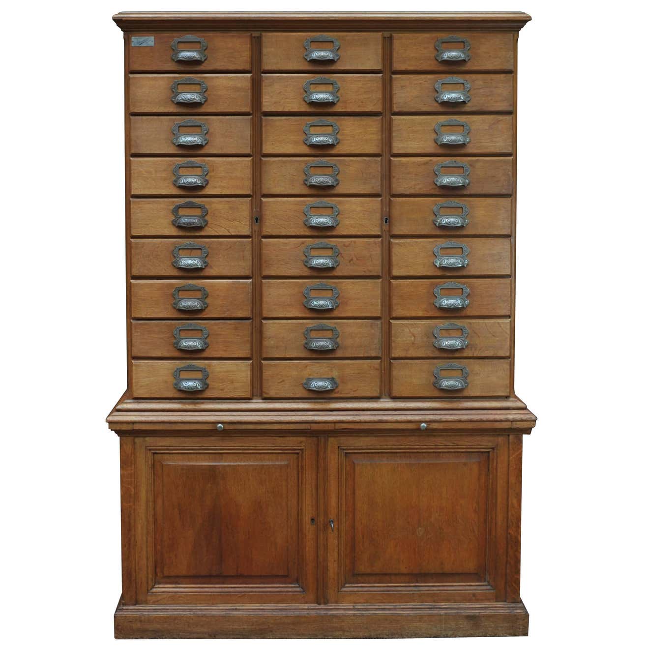 French Oak Notary Luxurious Multi-Drawer File Cabinet from E.Chouanrad ...
