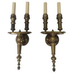 Set of 12 Bronze Sconces with Double Arm