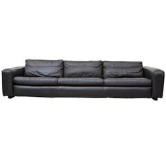 Extra Long Mid-Century Leather Sofa