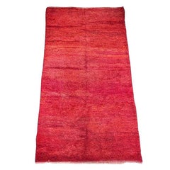 Moroccan Authentic Ethnic Rug Red Shaggy High Pile Wool "Bed of Red Roses"
