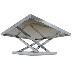 1970s Architectural Chrome Coffee Table Attributed to Milo Baughman by DIA 5