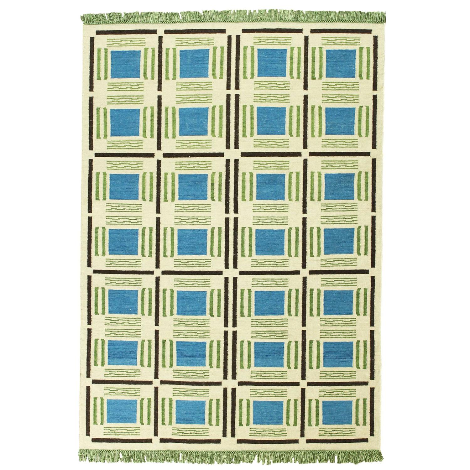 Magenta Blue Two Kilim by Nuria Mora For Sale at 1stdibs