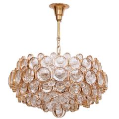Outstanding Gilded Brass and Crystal Glass Chandelier by Palwa 9