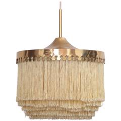 Fringed Silk Pendant Light by Hans-Agne Jakobsson Made in Sweden, 1960s