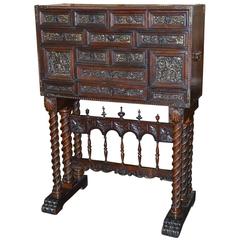 18th Century Spanish Carved Vargueno 6