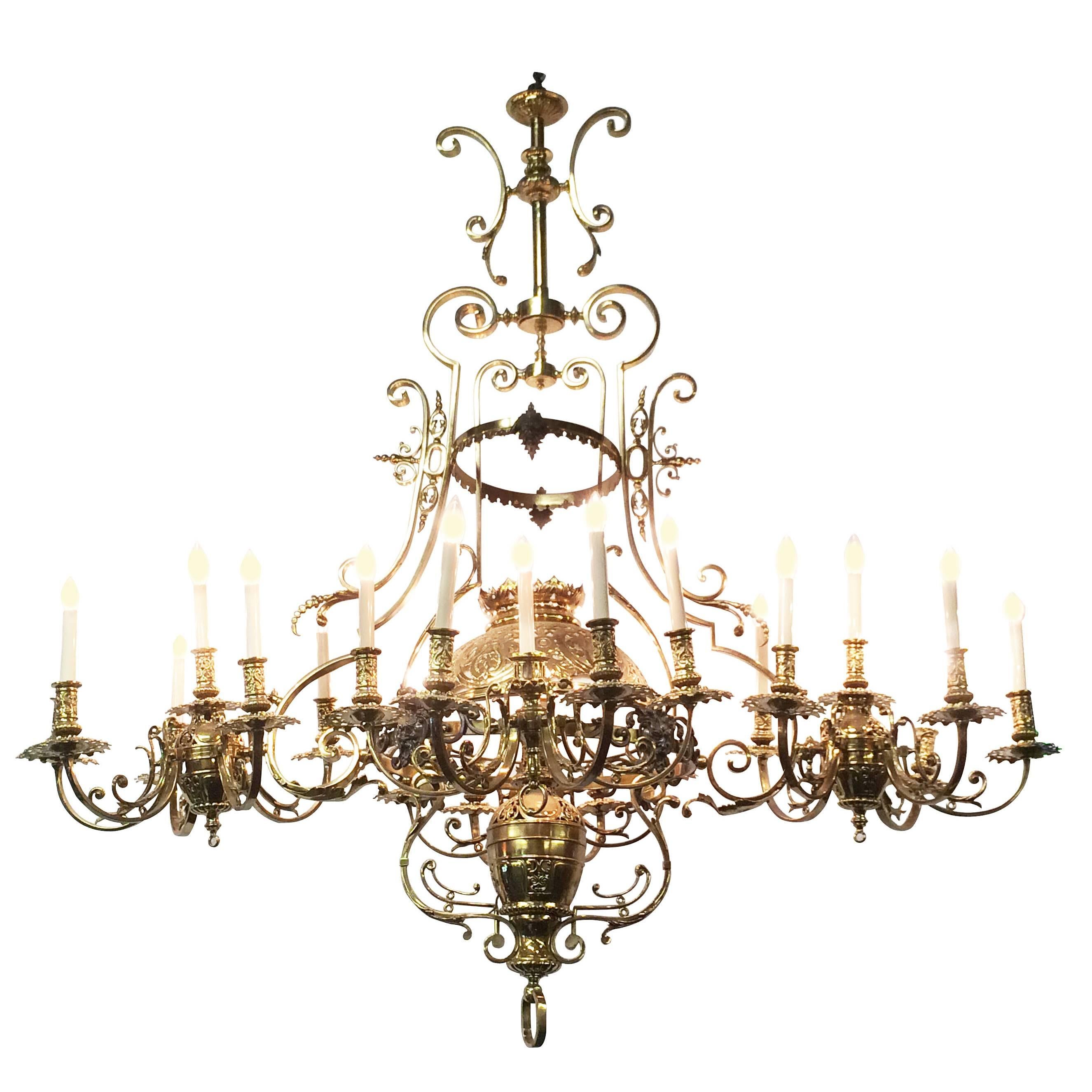 18th Century French Provincial Bronze Chandelier For Sale
