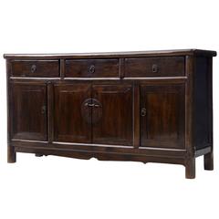 Antique 19th Century Chinese Hard Wood Lacquered Sideboard Cabinet