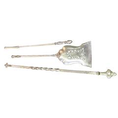 18th Century Fireplace Wrought Iron Tools in Louis XIV Style 10