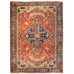 Incroyable tapis Serapi du 19ème siècle