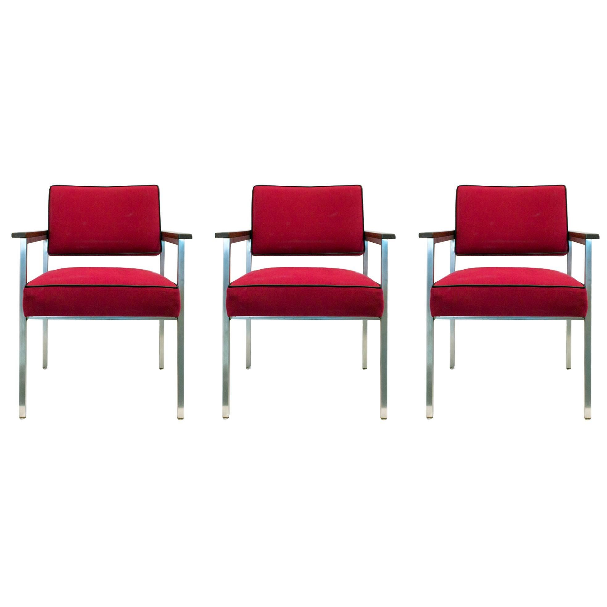Set of Three General Fireproofing Armchairs, circa 1980