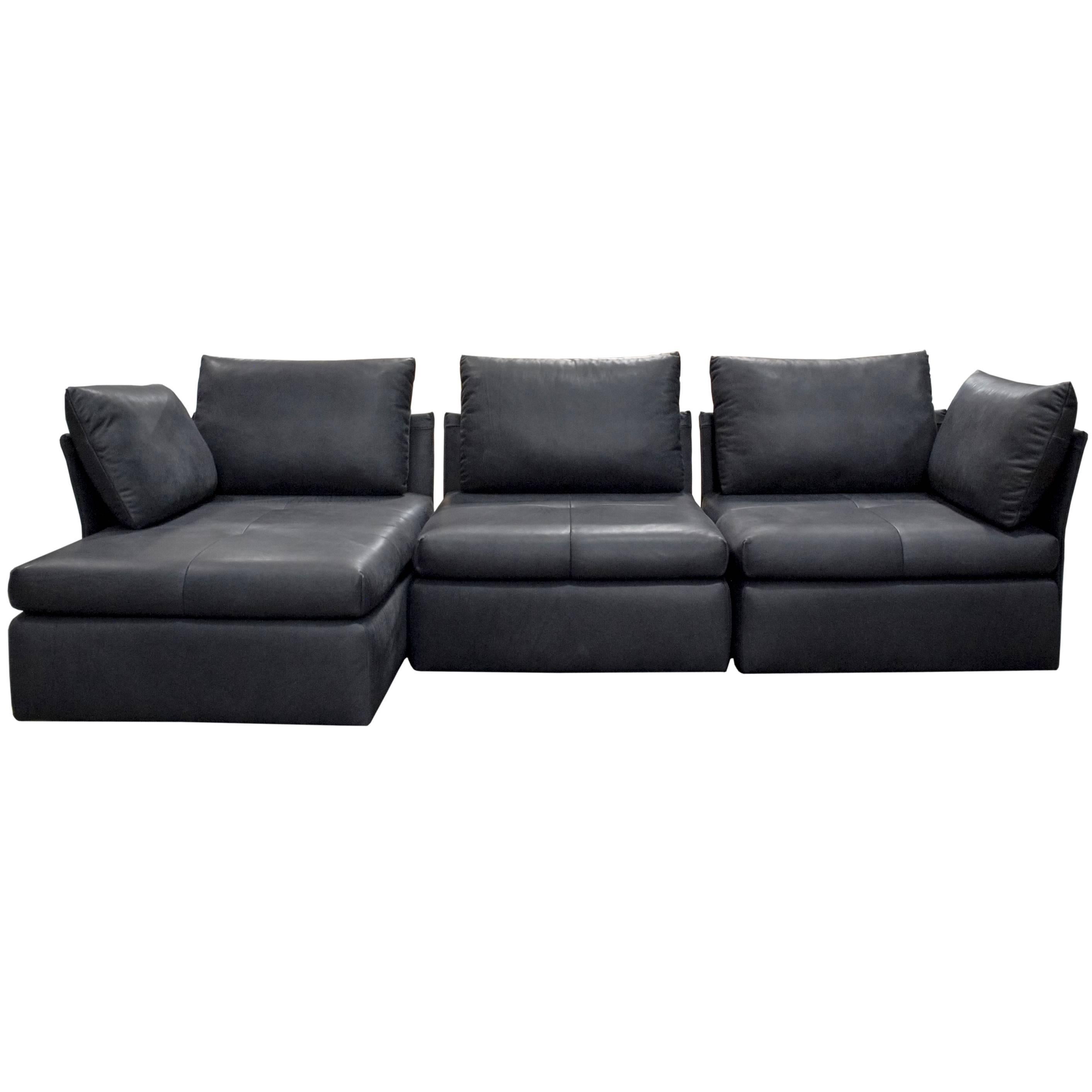 DS-19 de Sede Sofa Designed by Christian Werner in Black Natural Leather