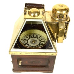 Binnacle Compass Mahogany and Brass End of the 19th century