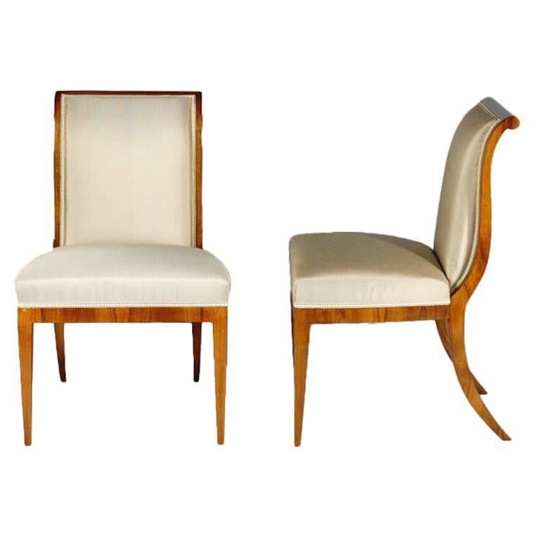 Neoclassically Inspired Dining Chairs by Iliad Design For Sale