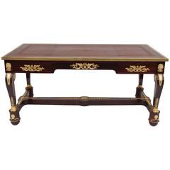 Antique Large Mahogany Empire Style Desk, circa 1880