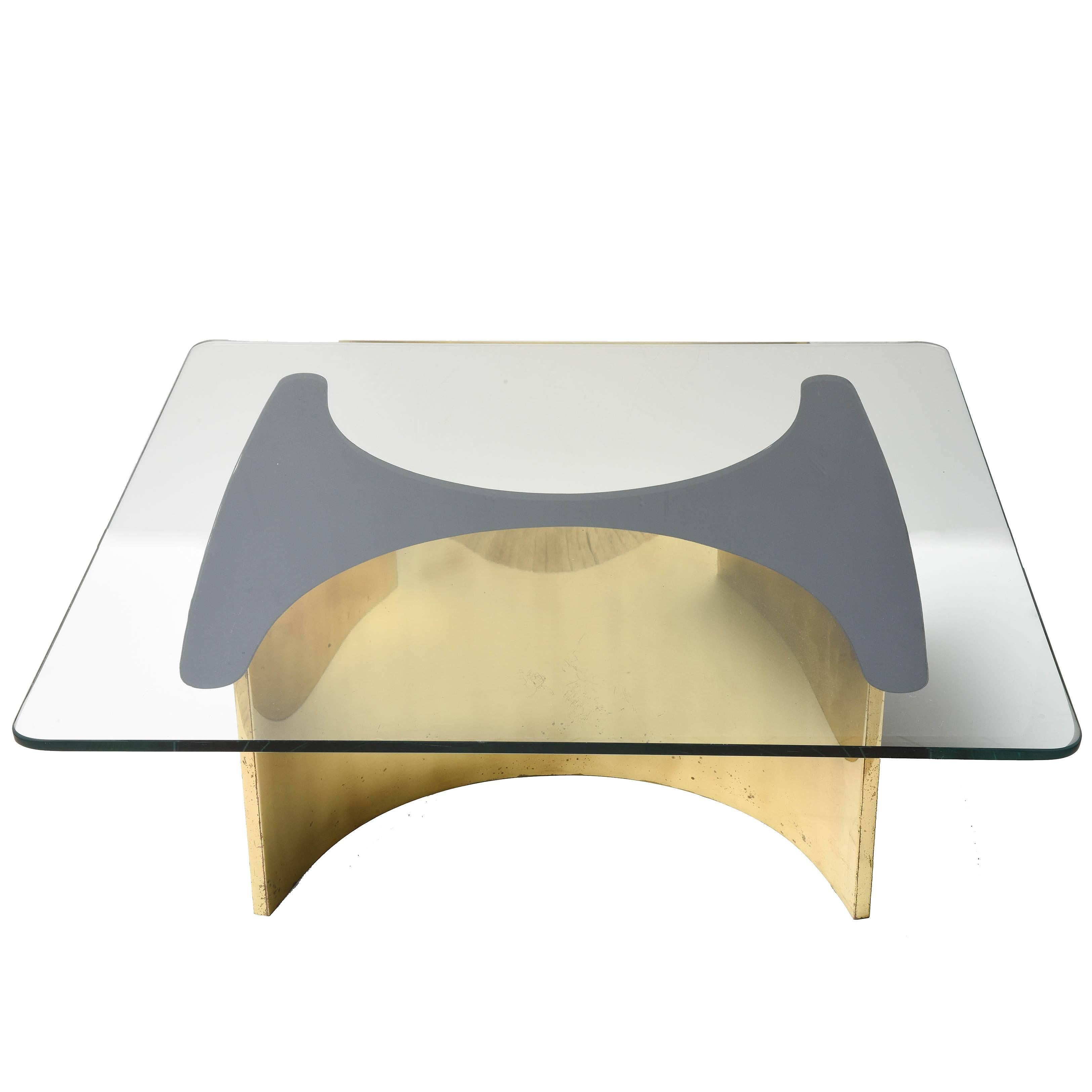 Geometrical Brass Base Sofa Table 