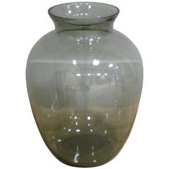 Mid-Century Green Glass Large Vase, England, 1960s