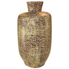 Mid-Century Extra Large Brown/Yellow Vase, France, 1960s