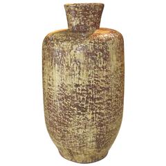 Mid-Century Extra Large Brown/Yellow Vase, France, 1960s 4