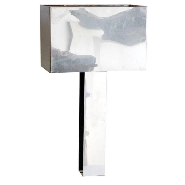 Sculptural 1970s Chrome Table Lamp by Curtis Jere, Signed at 1stDibs