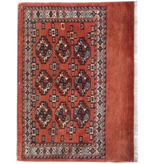 Antique Rugs Turkmen Floor Handmade Carpet Area Red Oriental Rugs for Sale