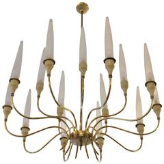 Brass Chandelier in the Manner of Angelo Lelli for Arredoluce 8