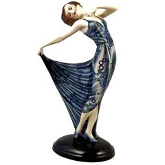 Vintage Goldscheider Vienna Posed Lady Dancer Nice Figurine by Josef Lorenzl, circa 1934