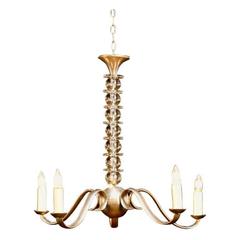 Vintage Nickel and Glass Art Deco Chandelier 8