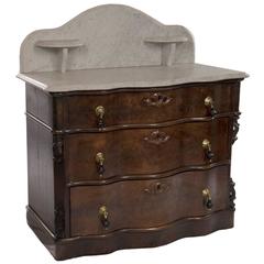 Antique 19th Century Victorian Marble-Top Walnut Washstand