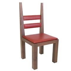 Sentient DC-01 Dining Chair in Walnut with Red Leather Upholstery 4
